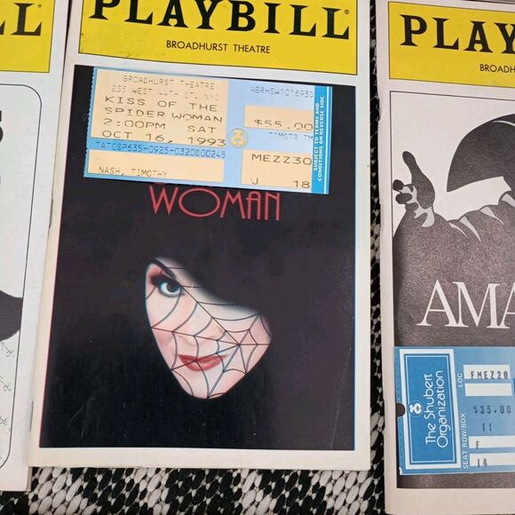 Broadway Playbill Lot 12 With Ticket Stubs 80s 90s‎ Shoes NYC - Picture 10 of 13